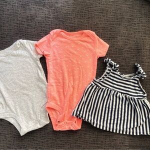 Carter's Gray and Pink Bodysuits Soft Cotton One Pieces